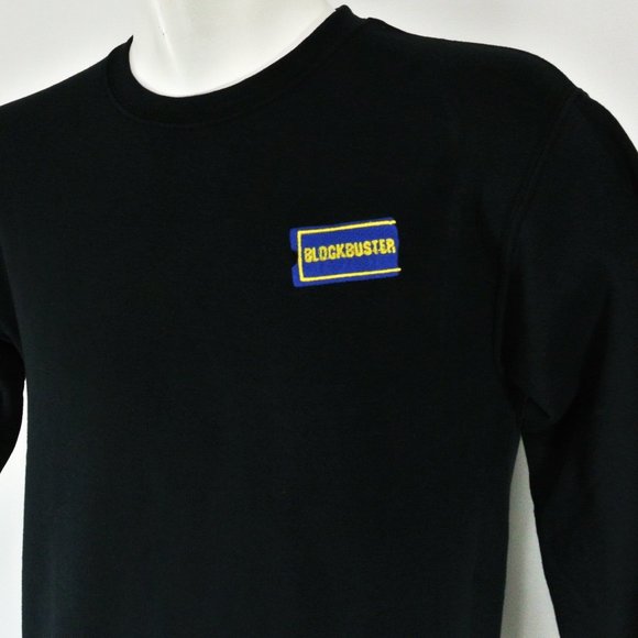 BLOCKBUSTER VIDEO VIntage Black Sweatshirt Employee Uniform Shirt Size M Medium - Picture 3 of 9